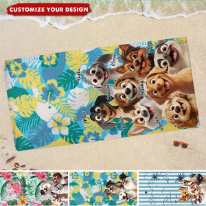 Summer With Dog - Personalized Beach Towel