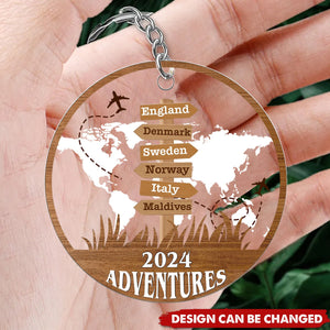 Personalized Travel Adventure Keychain - Gift for Travelers