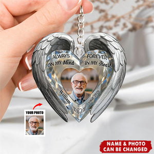 Always On My Mind Forever In My Heart - Personalized Acrylic Keychain