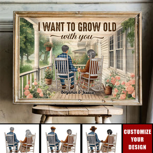 Couple Sitting On The Porch, Growing Old Together Personalized Poster