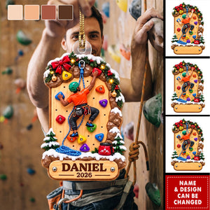 Personalized Rock Climbing Acrylic Ornament-Gift For Rock Climbers, Kids & Grandkids