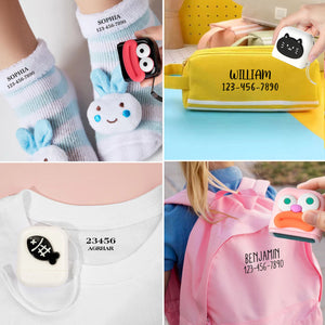 Personalized Cat Fish Flower Fabric Clothing Self-Inking Stamp, Daily Use Birthday Gift For Kids Mother Grandmother