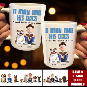 A Man & His Dogs - Personalized Mug
