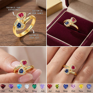 Love You Forever - Personalized Duo Birthstone Ring