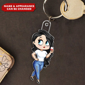 New Cartoon Style Girl - Personalized Acrylic Keychain