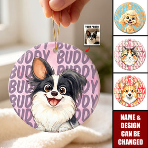 Custom Photo Ceramic Ornament - Personalized Birthday Gifts For Dog Cat Lovers, Dog Dad And Mom, Cat Owners - Merry Christmas From My Heart