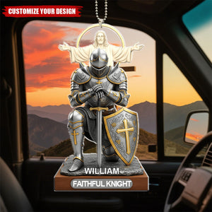 Christian Faithful Knight Car Ornament - Personalized Gifts For Christian