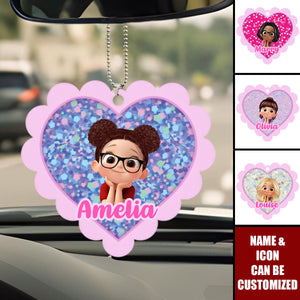 Glitter Effect Girl - Personalized Acrylic Ornament