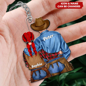 Personalized Gifts For Cowboys Couple Keychain