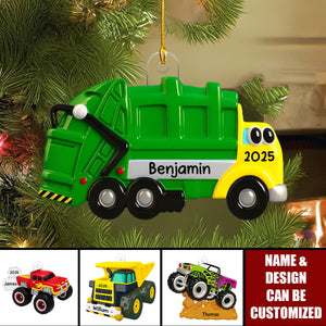 Christmas Truck For Kids Boys Girls - Personalized Acrylic Ornament