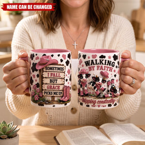 Walking By Faith Cow Coffee Mug - Personalized Gifts For Christian