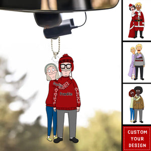 Funny Cartoon Couple Personalized Acrylic Ornament