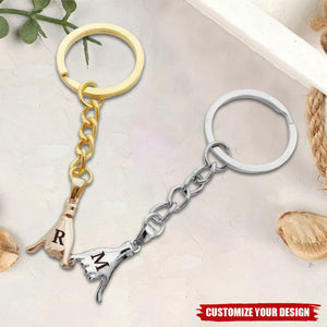 Set of 2 Pinky Promise Matching Couple Personalized Keychain, Gift For Women Men Girls Boys