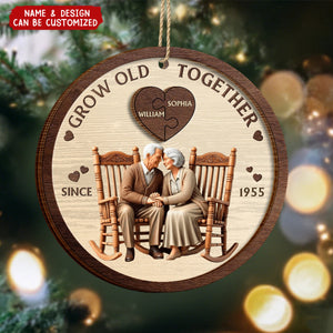 You And Me Grow Old Together - Personalized 2-Layered Wooden Ornament