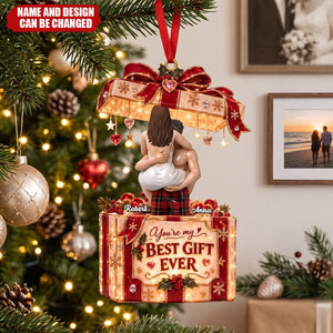 Romantic Best Gift Ever Ornament - Personalized Christmas Gifts For Couple