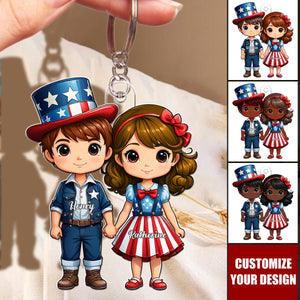 Patriotic Couple - Personalized Acrylic Keychain