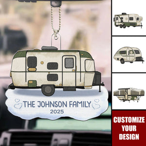 Live Love Laugh Camp - Family Personalized Acrylic Car Ornament, Gift For Family Members, Camping Lovers