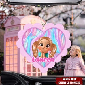 Glitter Effect Girl - Personalized Acrylic Ornament