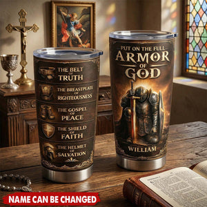 Armor of God - Personalized Stainless Steel Tumbler, Gift For Christian
