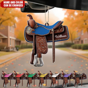 Custom Cowboy/ Cowgirl Western Horse Saddle Acrylic Car Ornament