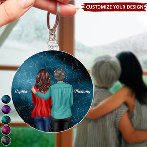 Under These Stars You Became My Mom Personalized Acrylic Keychain