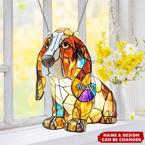 Personalized Dog Window Hanging Suncatcher Ornament