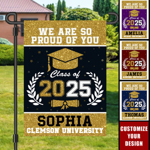 We Are So Proud Of You - Family Personalized Flag - Graduation Gift For Family Members