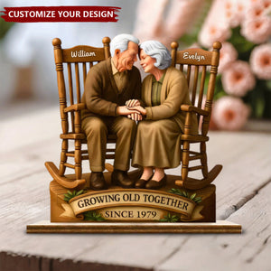 Love That Grows With Time - Personalized Standing Wooden Plaque