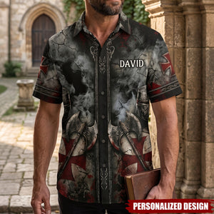 Custom Knight Jesus Hawaiian Shirt - Personalized Gifts For Christians