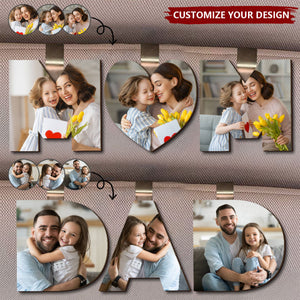 Custom Photo Dad, Mom Drive Safe - Personalized Photo Car Visor Clip