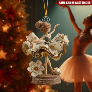 Personalized Ballerina Dance Acrylic Christmas Ornament, Gift for Dancers, Ballet Lover