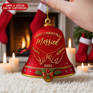 Together Under The Christmas Bells - Personalized Acrylic Ornament, Anniversary Christmas Wedding Gifts