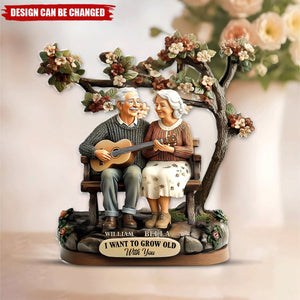 I Want To Grow Old With You - Personalized Couple Custom Shaped Acrylic Plaque