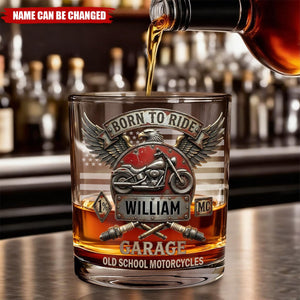 Born To Ride - Personalized Whiskey Glass, Gifts For Bikers