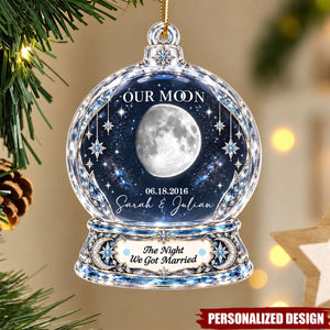 Our Moon Couple Custom Moon Phase by Date - Personalized Acrylic Ornament