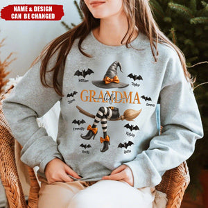 Grandma Life Witch 3D Effect Personalized Sweatshirt, Halloween Sweatshirt for Grandma