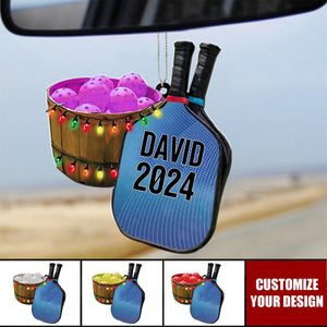Personalized Pickleball Car Ornament - Pickleball Custom Car Ornament