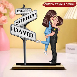 Personalized Standing Wooden Plaque With Couple Custom Street Signs