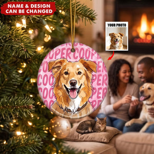 Custom Photo Ceramic Ornament - Personalized Birthday Gifts For Dog Cat Lovers, Dog Dad And Mom, Cat Owners - Merry Christmas From My Heart