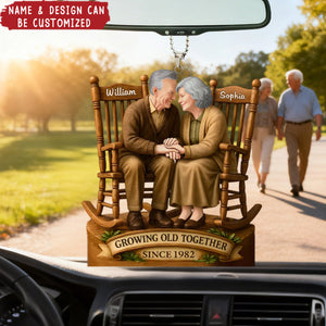 Love That Grows With Time - Personalized Acrylic Car Ornament, Gift For Husband Wife, Anniversary