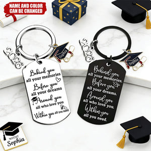We Are So Proud of You - Personalized Family Graduation Keychain
