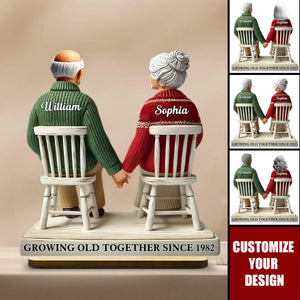 Eternal Love Couple Growing Old Together Personalized Standing Wooden Plaque
