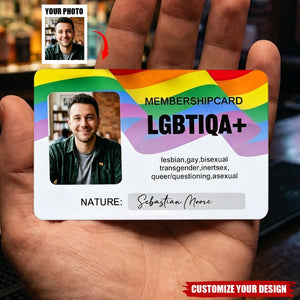 Personalized Rainbow Membership Photo Gay Identity Card with Name Rainbow Community Bar Gift for LGBT
