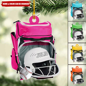 Softball Bag Personalized Ornament, Gift For Softball Lovers