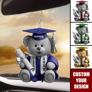 Dream Big, Shine Bright - Family Personalized Acrylic Car Ornament - Graduation Gift