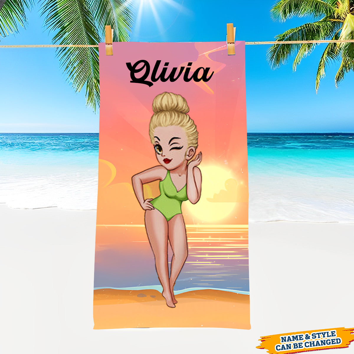 Lady Personalized Beach Towels for Adults Sand Free Beach Towel Beach Accessories for Vacation Must Haves, Travel Towels, Beach Essentials for Women, Girls Beach Towel