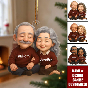 Couple Growing Old Together - Personalized Acrylic Ornament