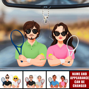 Tennis Couple - Personalized Acrylic Ornament - Gifts For Tennis Couple
