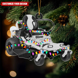 Lawn Mowers With Xmas Light - Personalized Acrylic Ornament