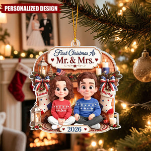 Custom First Christmas Acrylic Ornament - Personalized Anniversary Christmas Wedding Gifts